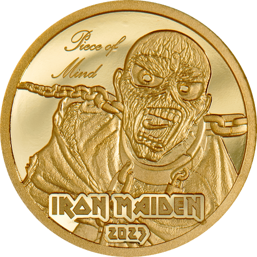 Cook Island 2023 5$ PIECE OF MIND Iron Maiden Gold Coin