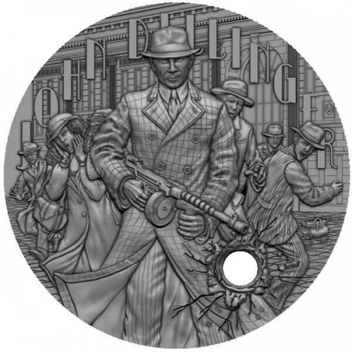 Niue 2022 5$ JOHN DILLINGER the Gangster 2 Oz Silver Coin