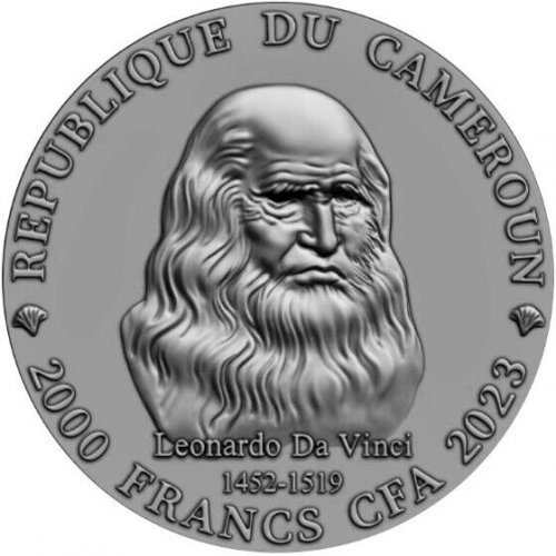 Cameroon 2023 2000 Francs LEDA AND THE SWAN 2 Oz Silver Coin