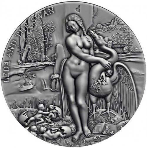 Cameroon 2023 2000 Francs LEDA AND THE SWAN 2 Oz Silver Coin