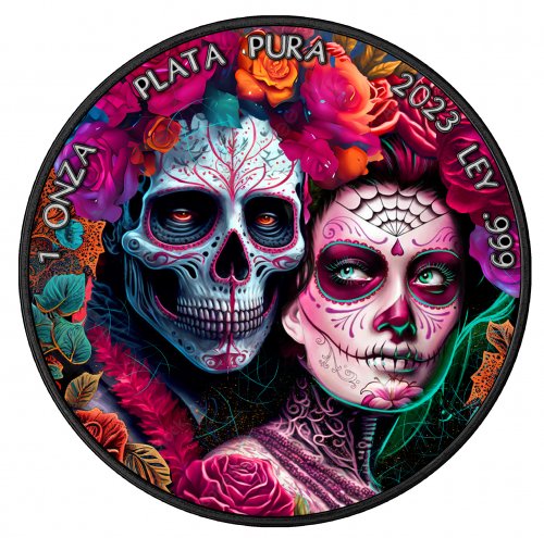 Mexico 2023 1 Onza DIA DE LOS MUERTOS Day of the Dead 1 Oz Silver Coin