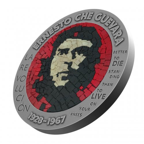 Congo 2023 100 Francs CFA Che Guevara Micro Mosaic Handmade Insert 1 oz silver coin