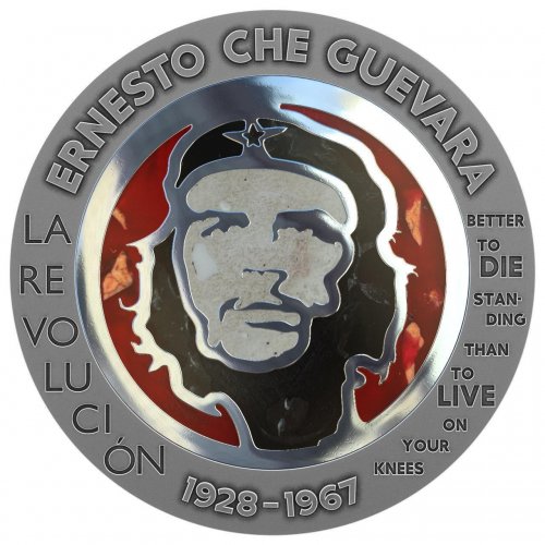 Congo 2023 100 Francs Che Guevara Polybern / Steel Handmade Insert 1 oz silver coin