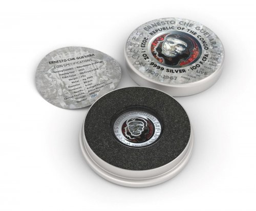 Congo 2023 100 Francs Che Guevara Glass Mosaic / Steel Handmade V2 Insert 1 Oz silver coin