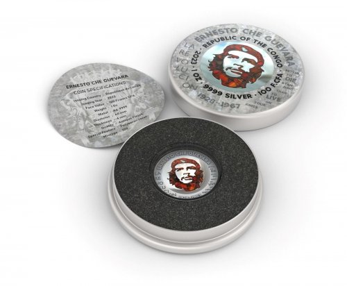 Congo 2023 100 Francs Che Guevara Glass Mosaic / Steel Handmade V1 Insert 1 Oz silver coin