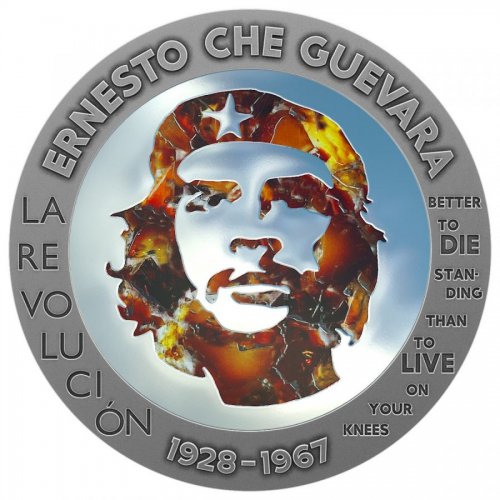 Congo 2023 100 Francs Che Guevara Amber / Steel Handmade Insert 1 oz silver coin