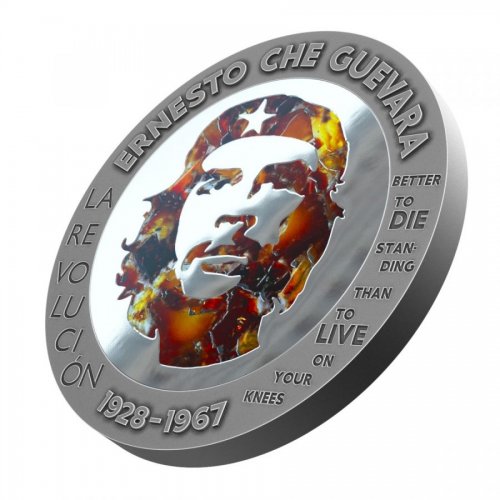 Congo 2023 100 Francs Che Guevara Amber / Steel Handmade Insert 1 oz silver coin