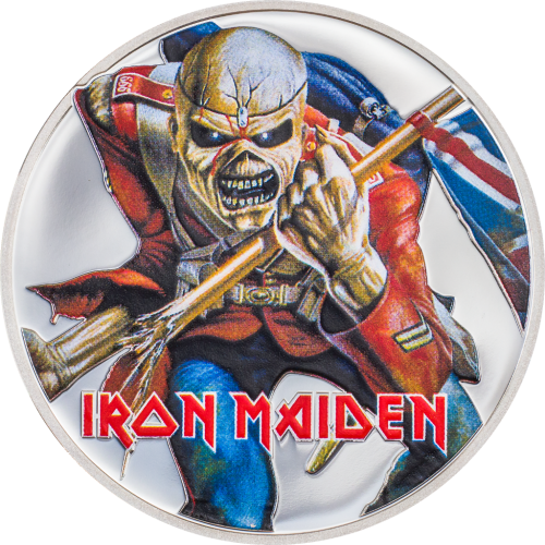 Cook Island 2023 5$ Iron Maiden-Eddie The Trooper 1 oz Silver Proof Coin