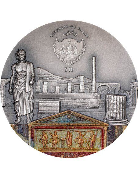 Palau 2023 10$ POMPEII VOLCANO ERUPTION Fury of Nature 2 Oz Silver Coin