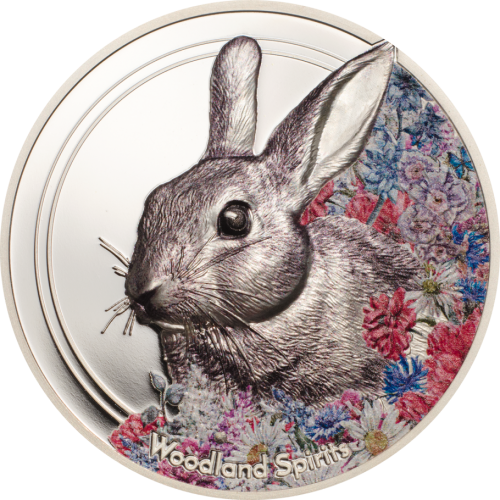 Mongolia 2019 500Togrog RABBIT Woodland Spirit 1 Oz silver coin