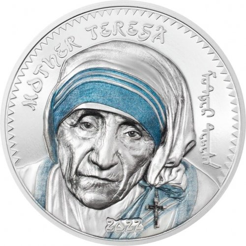 Mongolia 2022 1000 Togrog MOTHER TERESA 1 Oz Silver Coin