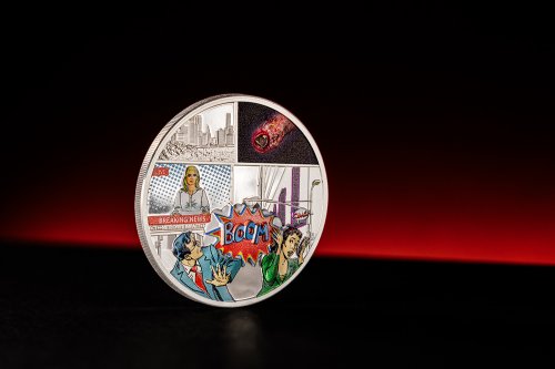 Cook Islands 2023 5$ TENHAM Meteorite Impacts 1 Oz Silver Coin