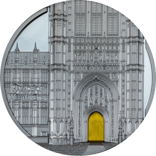 Palau 2023 25$ PALACE OF WESTMINSTER Tiffany Art Metropolis 5 Oz Silver Coin