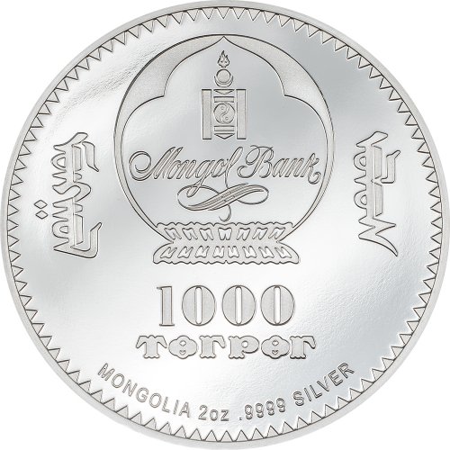 Mongolia 2023 1000 Togrog BISON Into The Wild 2 Oz Silver Coin