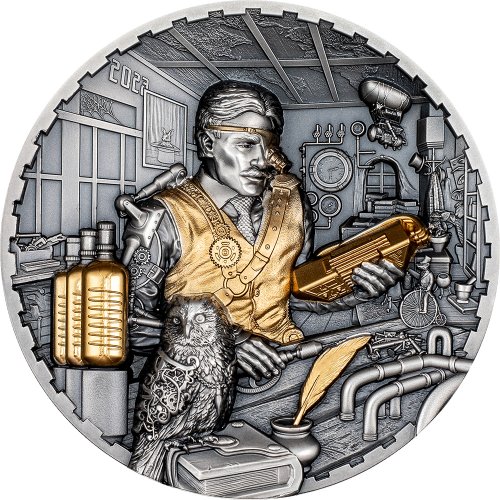 Cook Islands 2023 20$ SCIENCE LAB Steampunk 3 Oz Silver Coin