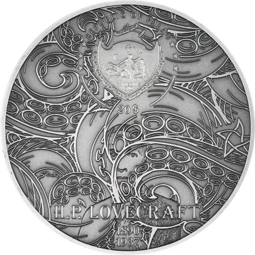 Palau 2023 20$ AZATHOTH Howard Phillips Lovecraft 3 Oz silver coin