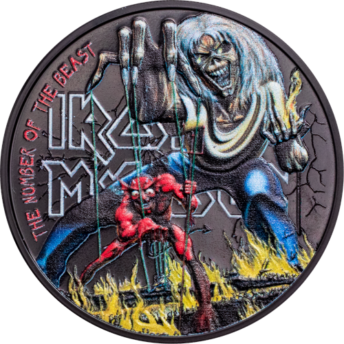 Cook Islands 2022 5$ IRON MAIDEN-The Number Of The Beast 1 Oz silver coin