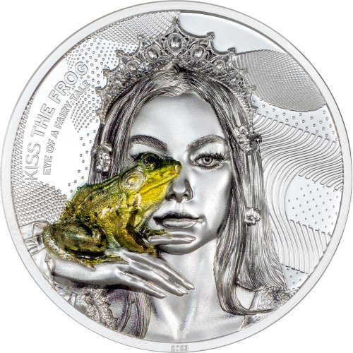 Cook Islands 2023 10$ KISS THE FROG Eye of a Fairytale 2 Oz Silver Coin