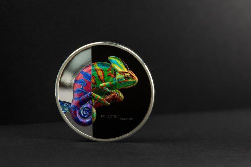 Cook Islands 2023 5$ CHAMELEON Eclectic Nature 1 Oz Silver Coin