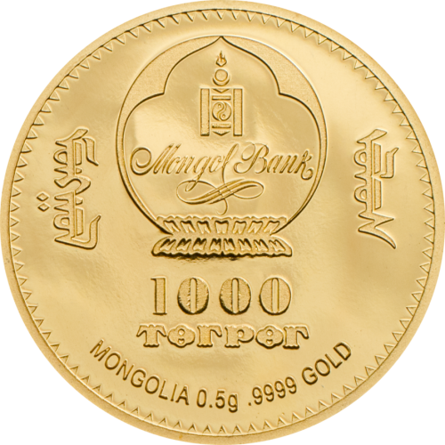 Mongolia 2019 1000 Togrog - Karl Marx gold 0,5g coin