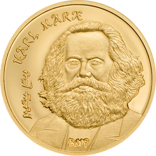 Mongolia 2019 1000 Togrog - Karl Marx gold 0,5g coin