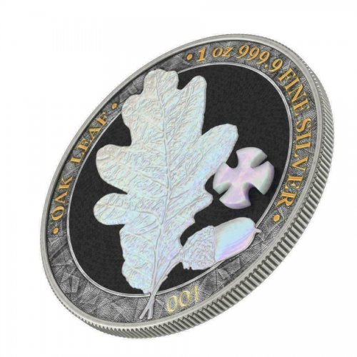 Germania 2019 5 Mark OAK LEAF Pearl Cross No:006 1 Oz Silver Coin