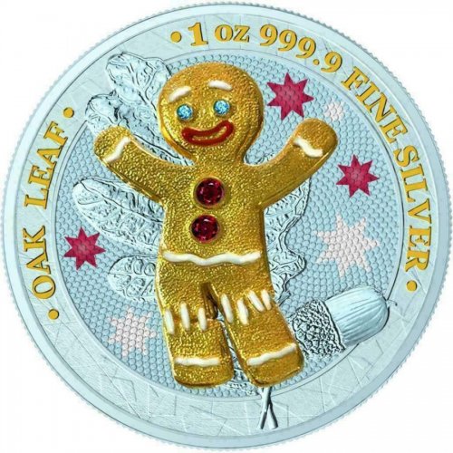 Germania 2019 5 Mark - Bejeweled Gingerbread Man - 1 Oz Silver Coin