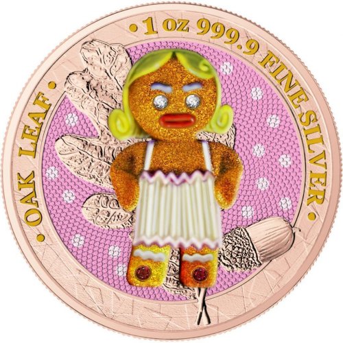 Germania 2019 5 Mark - Bejeweled Gingerbread Lady Blondie - 1 Oz Silver Coin