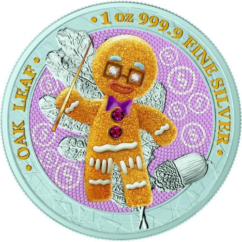 Germania 2019 5 Mark - Bejeweled Gingerbread Man Teacher 1 Oz Silver Coin