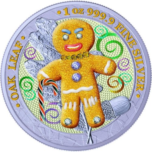 Germania 2019 5 Mark - Bejeweled Gingerbread Man Crystals 1 Oz Silver Coin