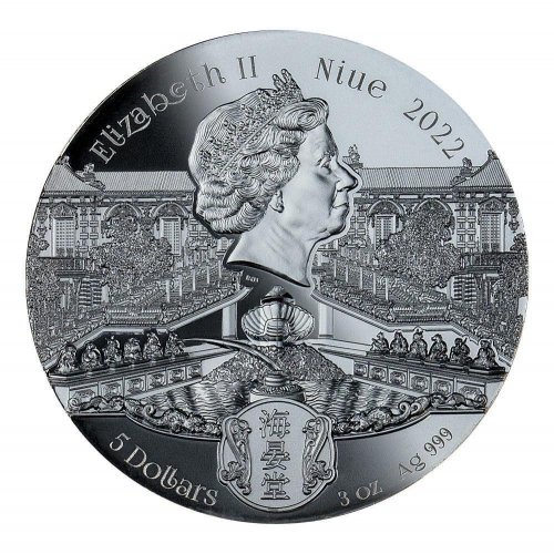 Niue 2022 5$ Haiyuantang Zodiac Fountain-Tiger 3 Oz Silver Coin