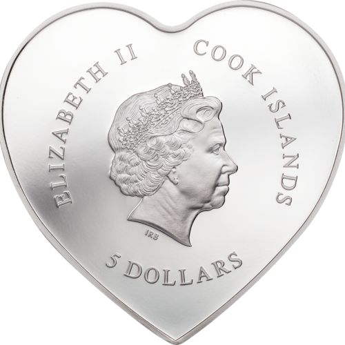 Cook Islands 2021 5$ Heart coin - Happy Valentine's Day Silver Coin