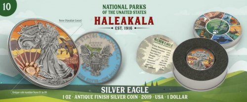 USA 2019 $1 US National Park - HALEAKALA 1 Oz Silver Coin 99 pcs only