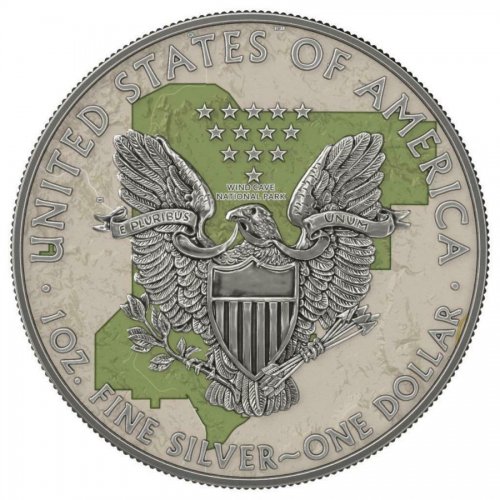 USA 2019 $1 US National Park - WIND CAVE 1 Oz Silver Coin 99 pcs only