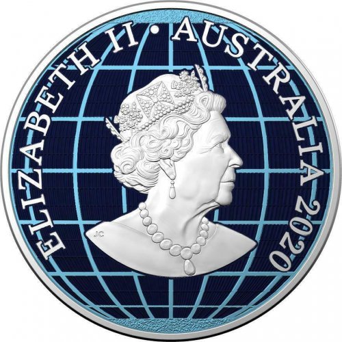 Australia 2020 1$ - Beneath the Southern Skies - Golden Map - 1 Oz Silver Coin