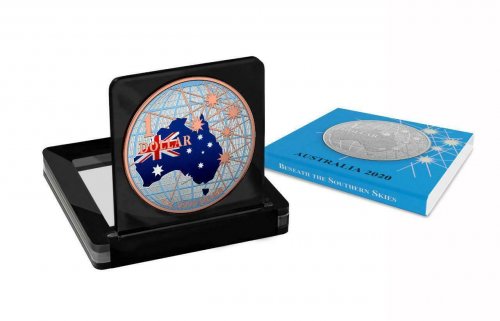 Australia 2020 1$ - Beneath the Southern Skies - Flag - 1 Oz Silver Coin