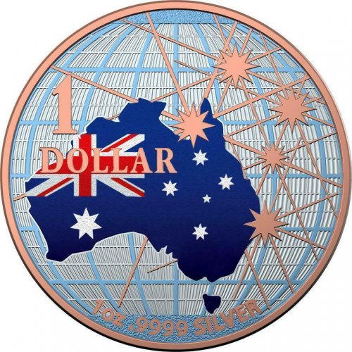 Australia 2020 1$ - Beneath the Southern Skies - Flag - 1 Oz Silver Coin