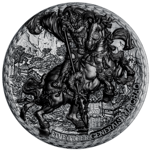 Niue 2022 5$ Five Tiger Generals - Ma Chao Black Proof 3 Oz silver coin