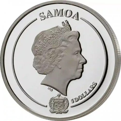 Samoa 2023 5$ STRELITZIA Golden Flower Collection 1 Oz silver coin