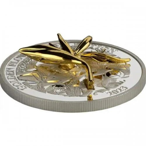 Samoa 2023 5$ STRELITZIA Golden Flower Collection 1 Oz silver coin