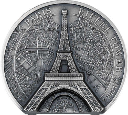 Cook Islands 2024 10$ - EIFFEL TOWER Historical Monuments 2 Oz silver coin