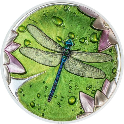 Palau 2024 5$ DRAGONFLY Lily Pad 1 Oz silver coin