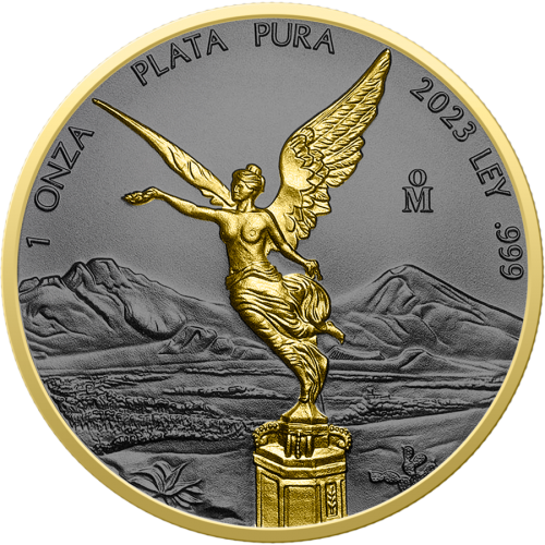 Mexico 2023 1 Onza Mexican Libertad Golden Ring 1 Oz silver coin