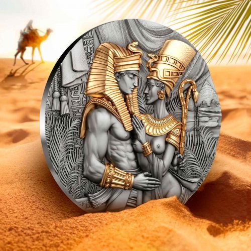 Cameroon 2023 2000 Francs AMENHOTEP AND NEFERTITI 2 Oz silver coin