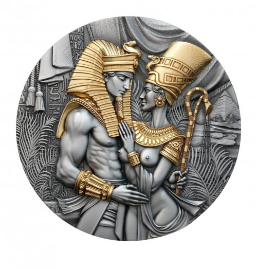 Cameroon 2023 2000 Francs AMENHOTEP AND NEFERTITI 2 Oz silver coin