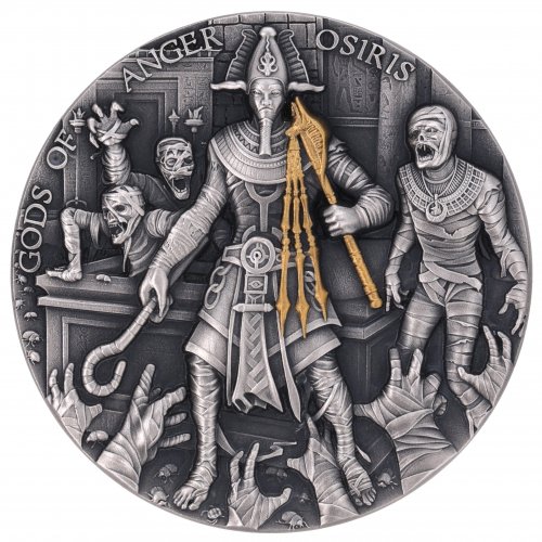 Niue 2022 5$ FREYA OSIRIS Gods of Anger 2 Oz silver coin