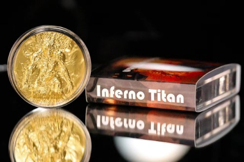 Cameroon  2024 2000 Francs UNLEASH THE FIERY POWER OF INFERNO TITAN Gilded 2 Oz silver coin