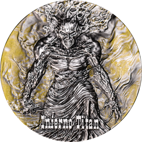 Cameroon 2024 2000 Francs UNLEASH THE FIERY POWER OF INFERNO TITAN 2 Oz Antique silver coin