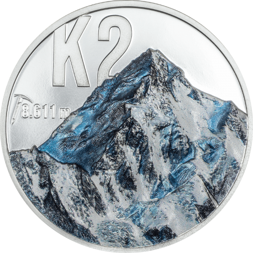 Cook Islands 2024 10$ K2 Peaks 2 Oz  silver coin