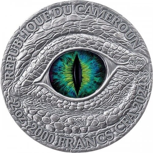 Cameroon 2024 2000 Francs ORIENTAL LUNG Dragonology 2 Oz silver coin